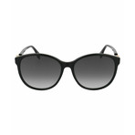 Women's Round Sunglasses V1 // Black + Gray Gradient