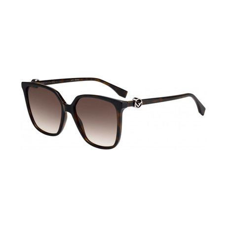 Women's Oversized Square Sunglasses // Tortoise + Brown Gradient