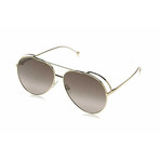 Women's Aviator Sunglasses // Gold + Gold Mirror