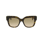 Women's Square Sunglasses // Havana + Brown Gradient