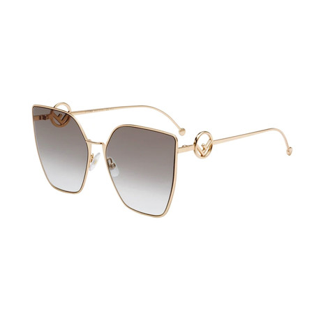 Women's Oversized Cat Eye Sunglasses // Gold + Gray
