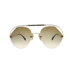 Women's Aviator Sunglasses // Gold + Brown Gradient