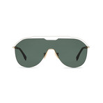 Men's Fancy Shield Sunglasses // Gold + Green