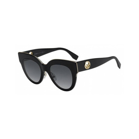 Women's Oversized Cat Eye Sunglasses // Black + Gray Gradient