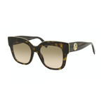 Women's Square Sunglasses // Havana + Brown Gradient