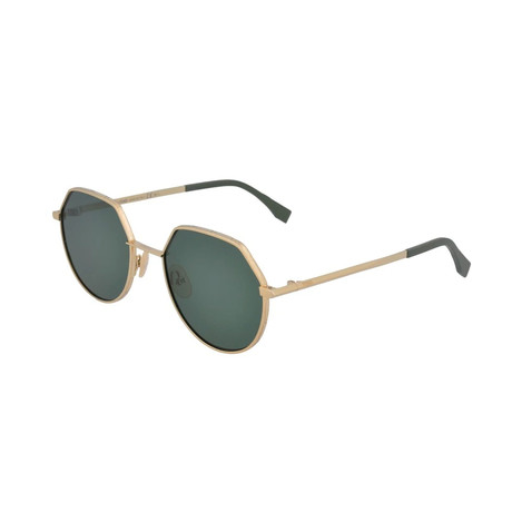 Men's Semi-Oval Sunglasses // Gold + Green