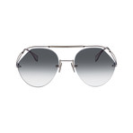 Women's Aviator Sunglasses // Silver + Gray Gradient