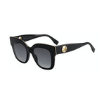 Women's Square Sunglasses // Black + Gray Gradient