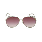 Women's Aviator Sunglasses // Gold + Pink Gradient