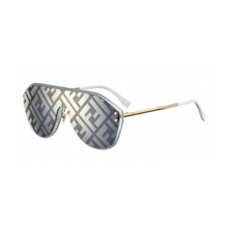 Men's Monogram Sunglasses // White Gold + Gray Silver