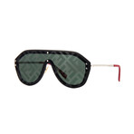 Men's Monogram Sunglasses // Black + Silver + Green