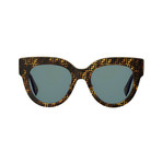 Women's Oversized Cat Eye Sunglasses // Light Havana + Blue
