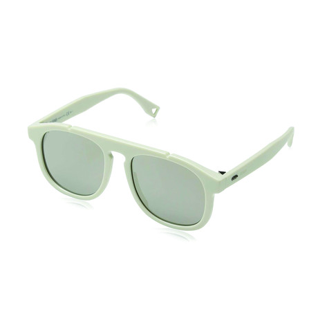 Men's Sunglasses // White + Gray Mirror