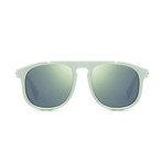 Men's Sunglasses // White + Gray Mirror