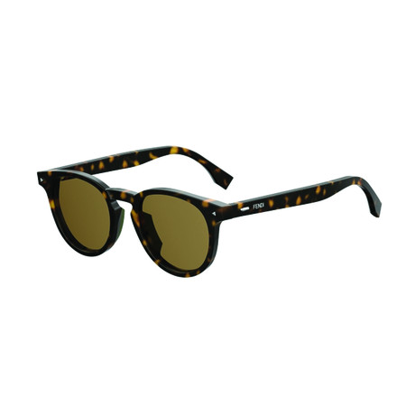 Men's Round Sunglasses // Havana + Brown