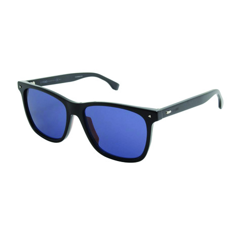 Fendi // Men's Square Sunglasses // Black + Blue