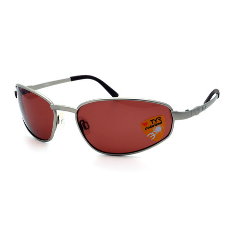 Unisex Cayman TR132209 Polarized Sunglasses // Matte Silver + Chestnut