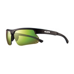 Cusp S Polarized Sunglasses // Matte Black // Green Water Lens