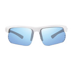 Cusp S Polarized Sunglasses // White Frame + Blue Water Lens
