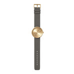 Tube Watch D38 // Brass // Gray Cordura + Leather (Black Leather)