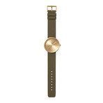 Tube Watch D38 // Brass // Gray Cordura + Leather (Black Leather)