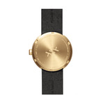 Tube Watch D38 // Brass // Gray Cordura + Leather (Black Leather)