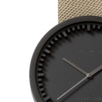 Tube Watch D38 // Black // Sand Cordura + Leather (Black Leather)