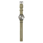 Tube Watch T32 // Steel // Sand Nato (Black Leather)