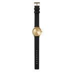 Tube Watch T32 // Brass // Gray Nato (Black Leather)