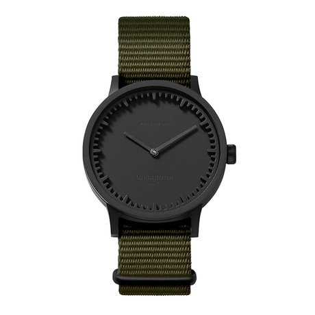 Tube Watch T32 // Black // Sand Nato (Black Leather)