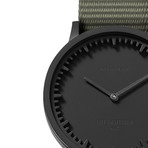 Tube Watch T32 // Black // Sand Nato (Black Leather)