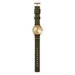 Tube Watch T32 // Brass // Gray Nato (Black Leather)