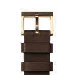 Tube Watch T32 // Brass // Gray Nato (Black Leather)