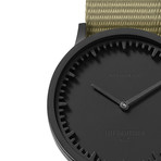 Tube Watch T32 // Black // Sand Nato (Black Leather)