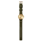 Tube Watch T40 // Brass // Gray Nato (Black Leather)