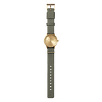 Tube Watch T40 // Brass // Gray Nato (Black Leather)