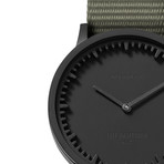 Tube Watch T40 // Black // Sand Nato (Black Leather)