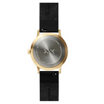 Tube Watch T40 // Brass // Gray Nato (Black Leather)