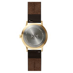 Tube Watch T32 // Brass // Gray Nato (Black Leather)