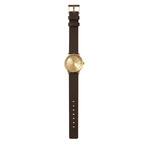 Tube Watch T40 // Brass // Gray Nato (Black Leather)