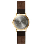 Tube Watch T40 // Brass // Gray Nato (Black Leather)