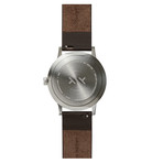 Tube Watch T32 // Steel // Sand Nato (Black Leather)