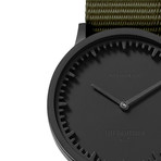 Tube Watch T32 // Black // Sand Nato (Black Leather)