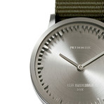 Tube Watch T32 // Steel // Sand Nato (Black Leather)