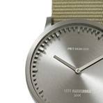 Tube Watch T32 // Steel // Sand Nato (Black Leather)