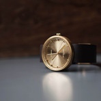 Tube Watch D38 // Brass // Gray Cordura + Leather (Black Leather)