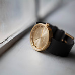 Tube Watch D38 // Brass // Gray Cordura + Leather (Black Leather)