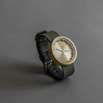 Tube Watch D38 // Brass // Gray Cordura + Leather (Black Leather)