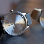 Tube Watch T32 // Steel // Sand Nato (Black Leather)