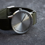 Tube Watch T32 // Steel // Sand Nato (Black Leather)